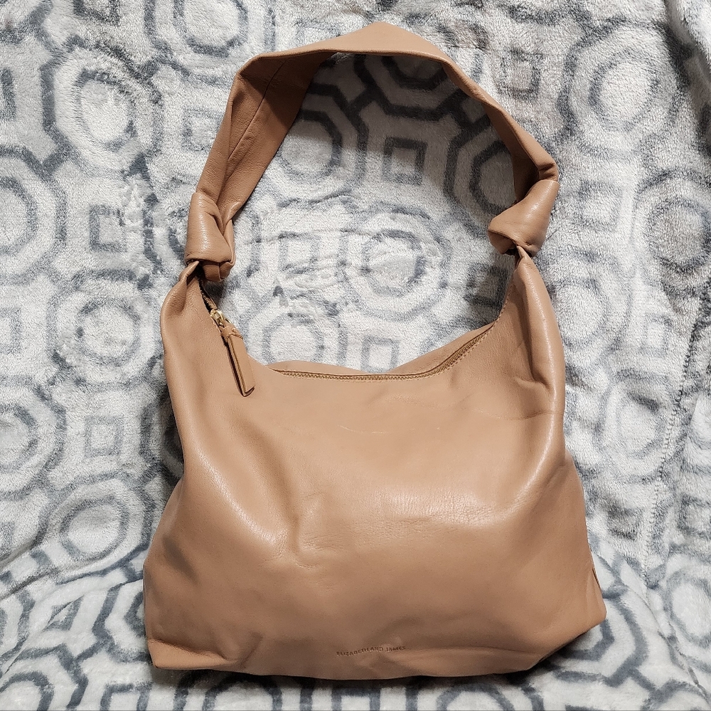 Elizabeth and James Tan Leather Knotted Hobo